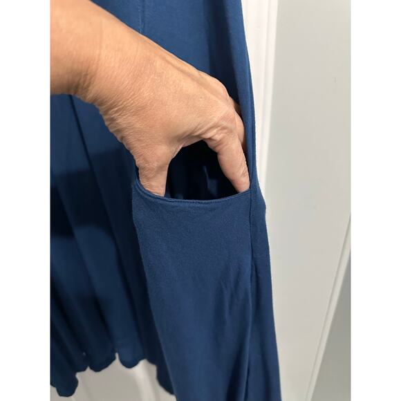 Flutter, boutique, brand clothing, plus size 2x blue dress pockets - Picture 4 of 8